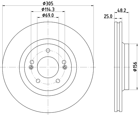 Tarcza hamulcowa HELLA 8DD 355 134-391