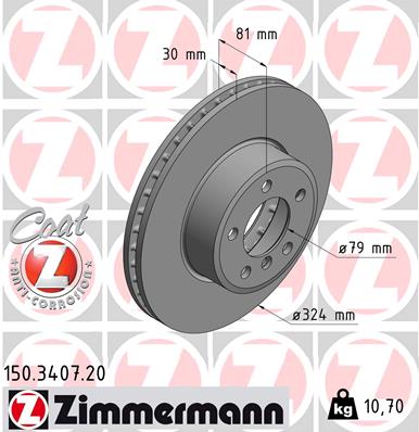 Tarcza hamulcowa ZIMMERMANN 150.3407.20