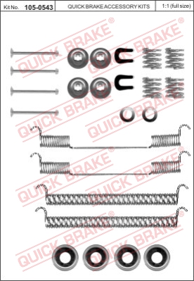Zestaw dodatków do szczęk hamulcowych QUICK BRAKE 105-0543