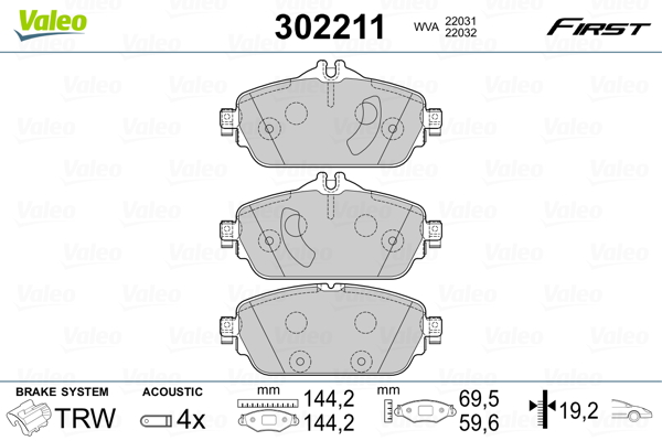 Klocki hamulcowe VALEO 302211