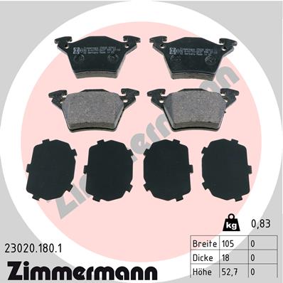 Klocki hamulcowe ZIMMERMANN 23020.180.1