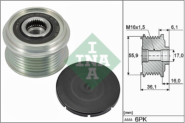 Sprzęgło alternatora INA 535 0026 10