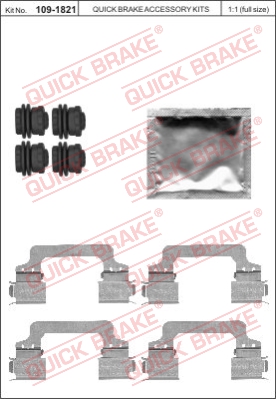 Zestaw akcesoriów montażowych  klocków hamulcowych QUICK BRAKE 109-1821