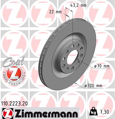 Tarcza hamulcowa ZIMMERMANN 110.2223.20