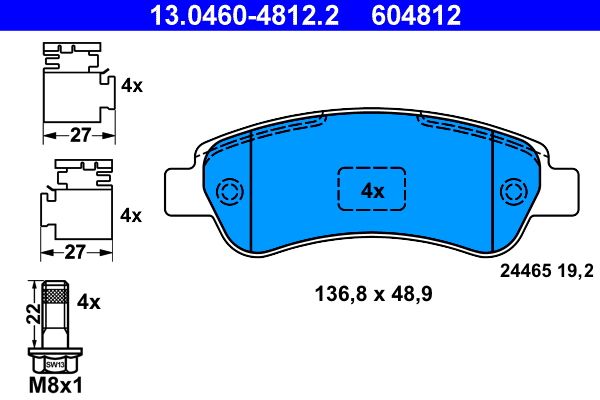 Klocki hamulcowe ATE 13.0460-4812.2