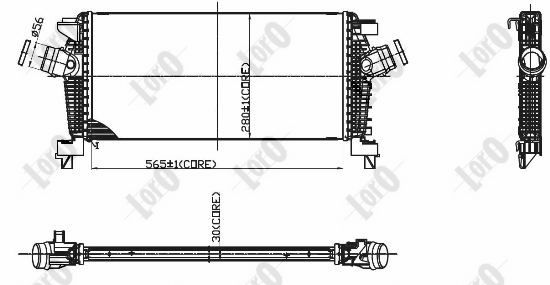 Chłodnica powietrza intercooler ABAKUS 037-018-0017