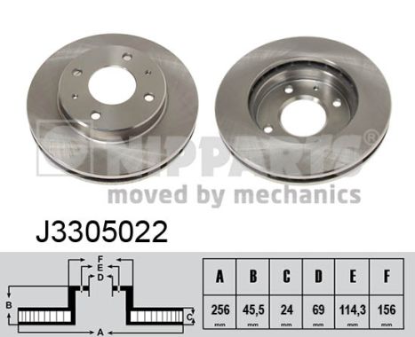 Tarcza hamulcowa NIPPARTS J3305022