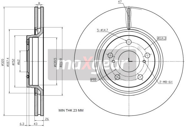 Tarcza hamulcowa MAXGEAR 19-2433