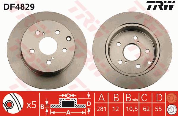 Tarcza hamulcowa TRW DF4829