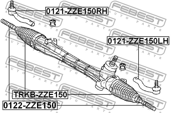 Osłona drążka kierowniczego FEBEST TRKB-ZZE150