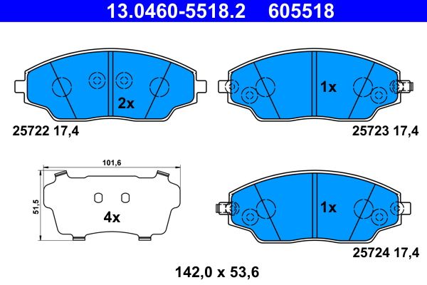 Klocki hamulcowe ATE 13.0460-5518.2