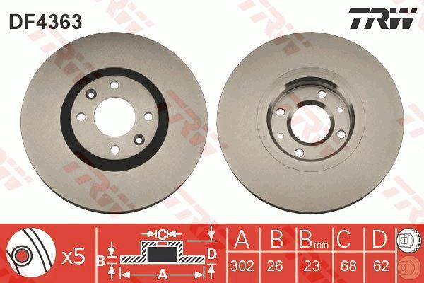 Tarcza hamulcowa TRW DF4363