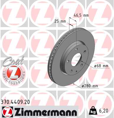 Tarcza hamulcowa ZIMMERMANN 370.4409.20