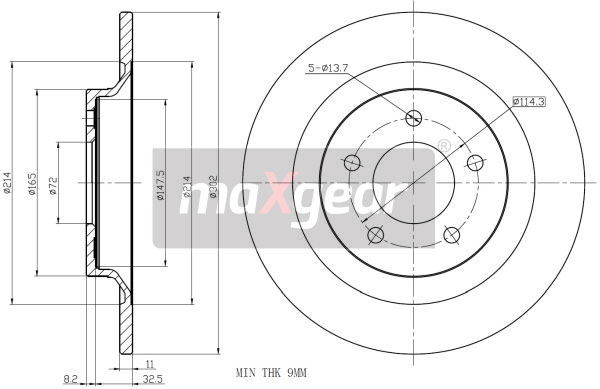 Tarcza hamulcowa MAXGEAR 19-2497
