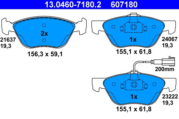 Klocki hamulcowe ATE 13.0460-7180.2
