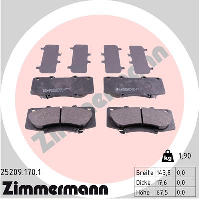 Klocki hamulcowe ZIMMERMANN 25209.170.1