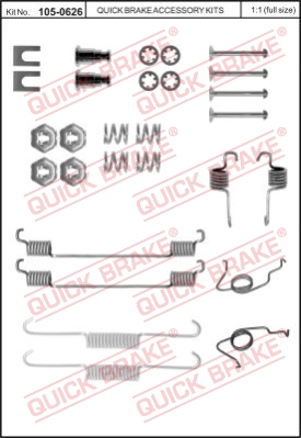 Zestaw dodatków do szczęk hamulcowych QUICK BRAKE 105-0626