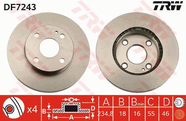 Tarcza hamulcowa TRW DF7243