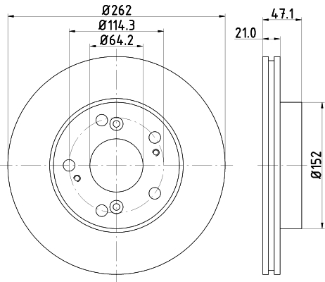 Tarcza hamulcowa HELLA 8DD 355 115-341