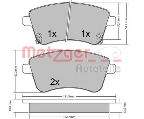 Klocki hamulcowe METZGER 1170359