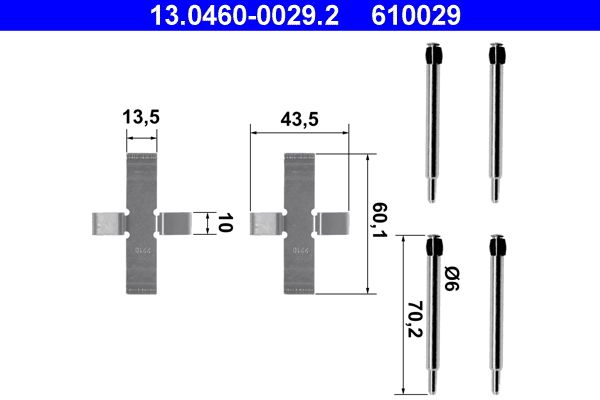 Zestaw akcesoriów montażowych  klocków hamulcowych ATE 13.0460-0029.2