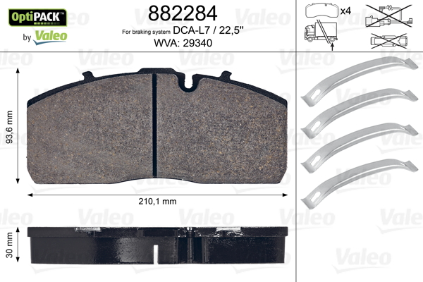 Klocki hamulcowe VALEO 882284