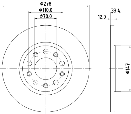 Tarcza hamulcowa HELLA 8DD 355 133-721