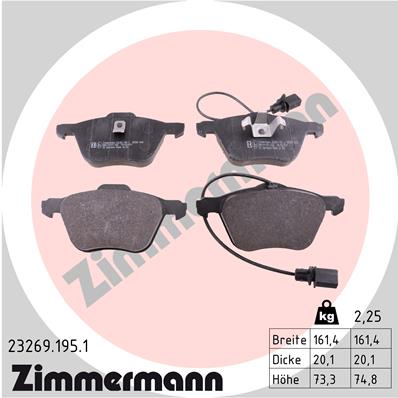 Klocki hamulcowe ZIMMERMANN 23269.195.1