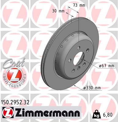 Tarcza hamulcowa ZIMMERMANN 150.2952.32