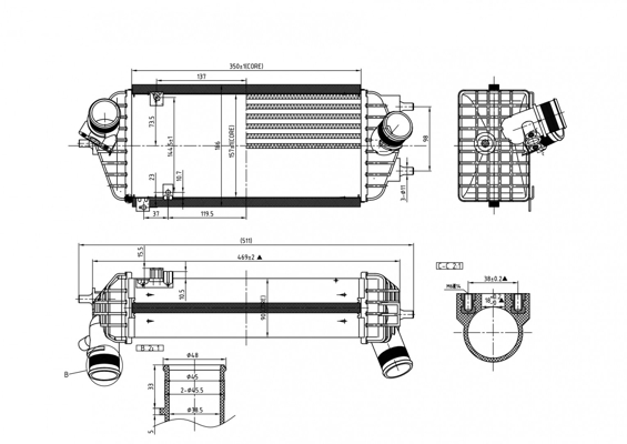 Chłodnica powietrza intercooler HART 637 069