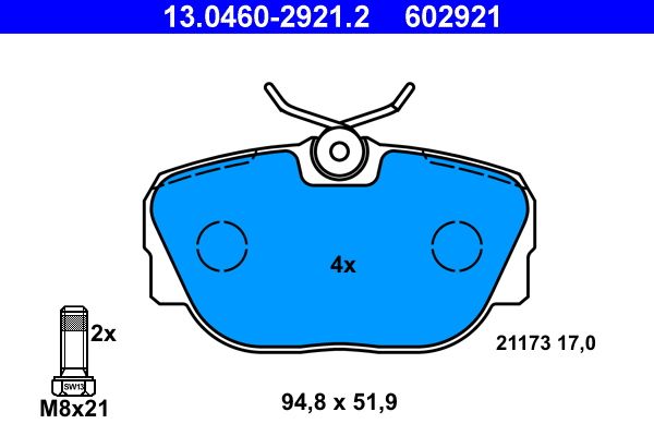 Klocki hamulcowe ATE 13.0460-2921.2