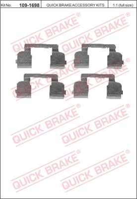 Zestaw akcesoriów montażowych  klocków hamulcowych QUICK BRAKE 109-1698