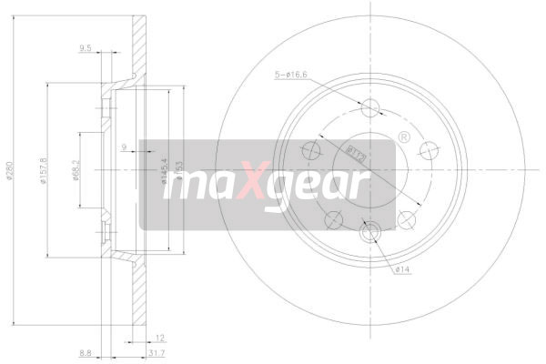 Tarcza hamulcowa MAXGEAR 19-0789