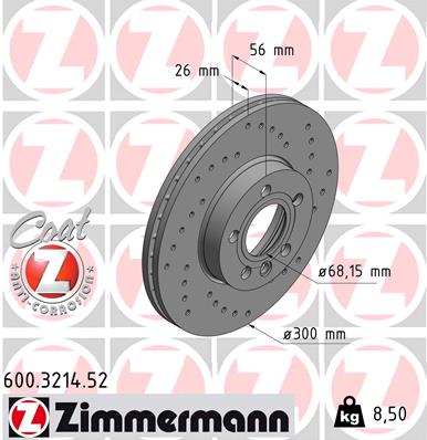 Tarcza hamulcowa ZIMMERMANN 600.3214.52