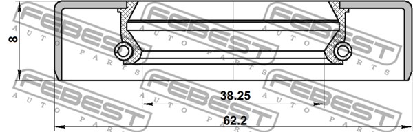 Pierścień uszczelniający półosi FEBEST 95GBY-40620808C