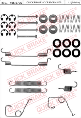 Zestaw dodatków do szczęk hamulcowych QUICK BRAKE 105-0706