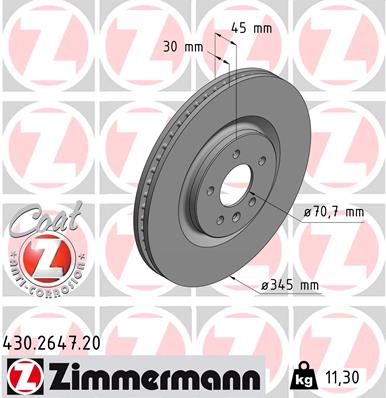 Tarcza hamulcowa ZIMMERMANN 430.2647.20