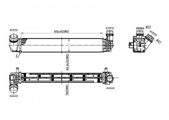 Chłodnica powietrza intercooler HART 621 399