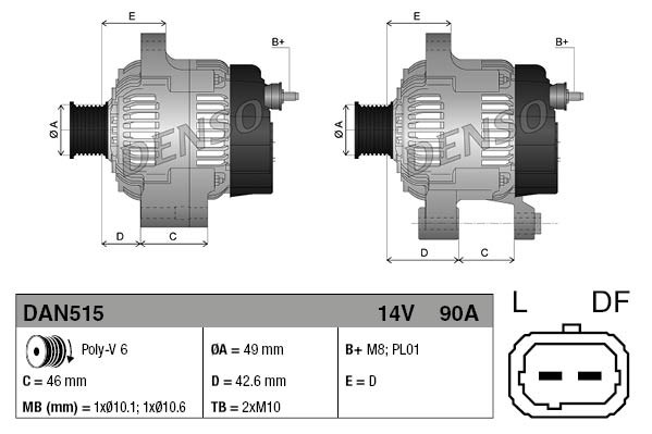 Alternator DENSO DAN515