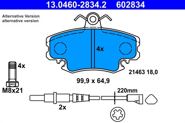 Klocki hamulcowe ATE 13.0460-2834.2