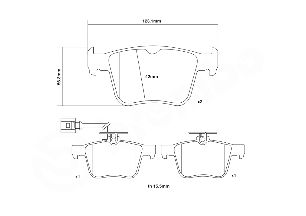 Zestaw okładzin hamulcowych o wysokiej skutecznosci BREMBO 07.B315.93