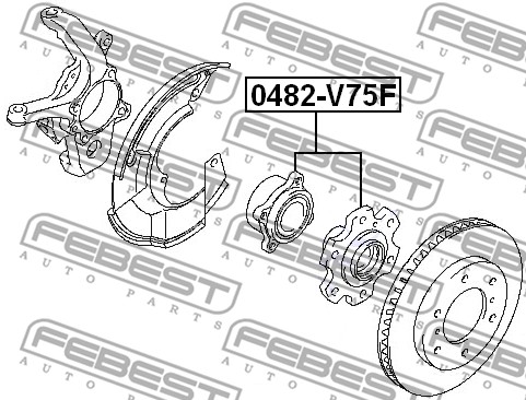 Piasta koła FEBEST 0482-V75F