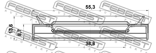 Pierścień uszczelniający wał napędowy FEBEST 95PES-40550914C