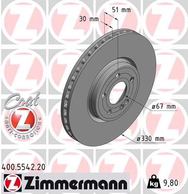 Tarcza hamulcowa ZIMMERMANN 400.5542.20