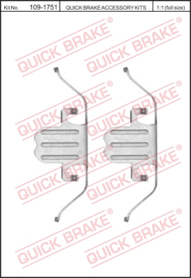 Zestaw akcesoriów montażowych  klocków hamulcowych QUICK BRAKE 109-1751