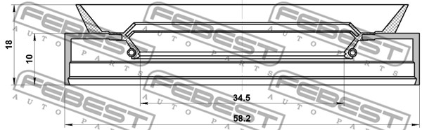 Pierścień uszczelniający wał napędowy FEBEST 95PDS-36581018C