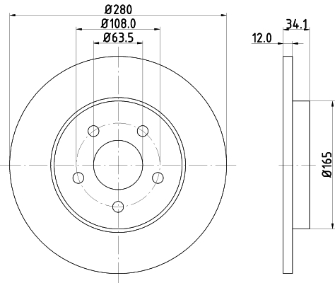 Tarcza hamulcowa HELLA 8DD 355 108-061