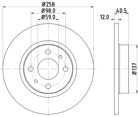 Tarcza hamulcowa HELLA 8DD 355 101-621