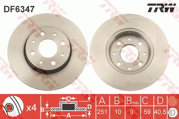 Tarcza hamulcowa TRW DF6347