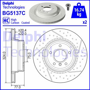 Tarcza hamulcowa DELPHI BG5137C
